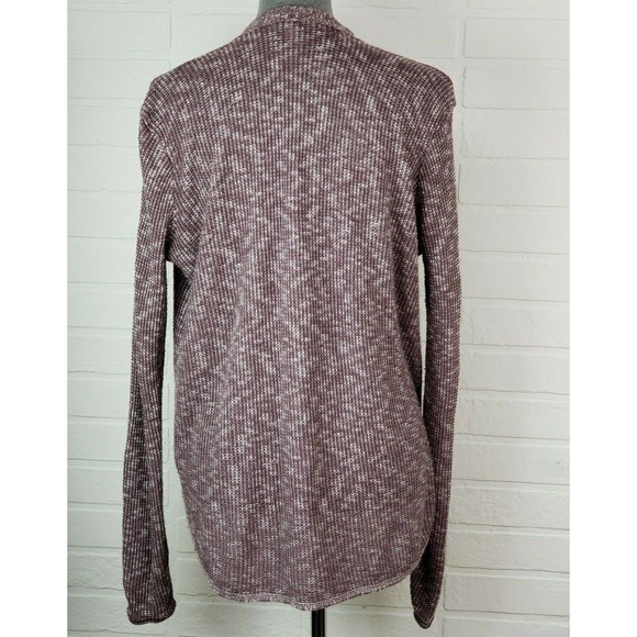 American Eagle Size M Brown Taupe Cardigan Waffle Knit - Picture 4 of 9